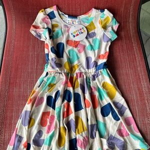 Dot Dot Smile NWT Girl Size 12/24 Months Multicolor Hearts Twirl Dress. NWT
